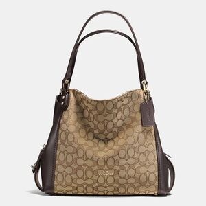 Coach Signature Shoulder Bag in Brown and Tan